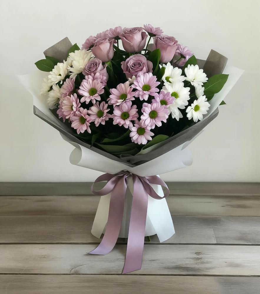 Букет цветов из: Хризантемы и Розы в Екатеринославке