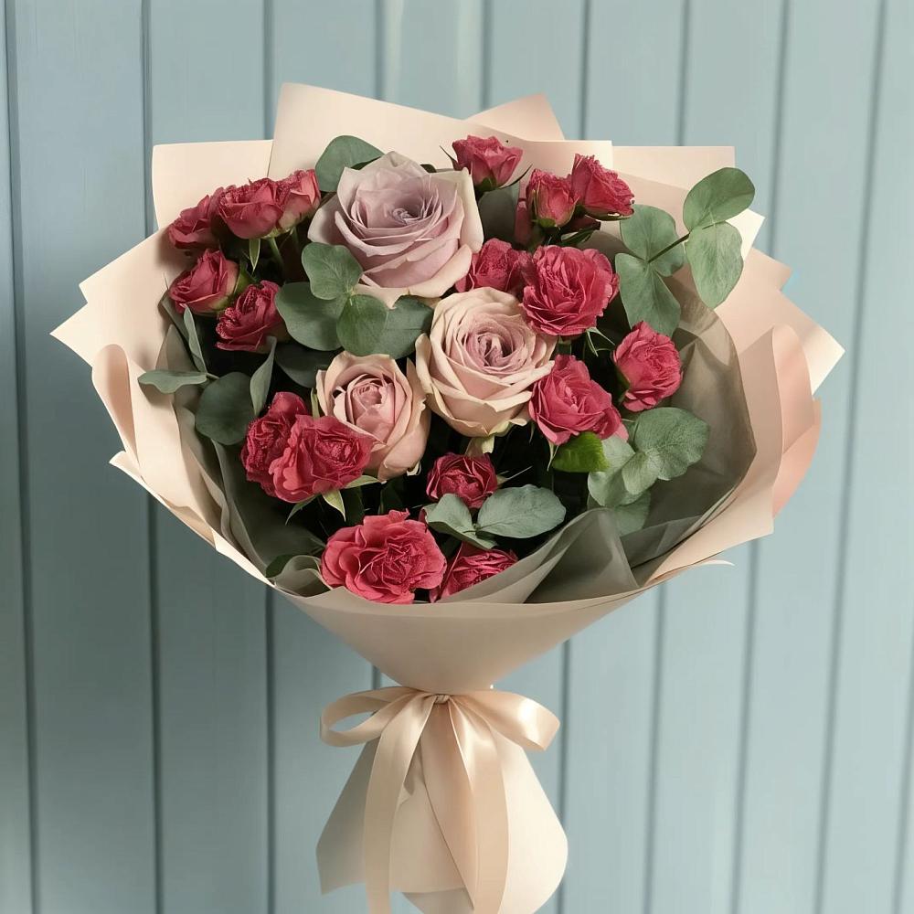 Букет цветов из: Гвоздики и Розы в Екатеринославке