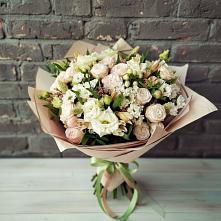 Букет цветов из:  Альстромерии, Розы и Хризантемы в Екатеринославке