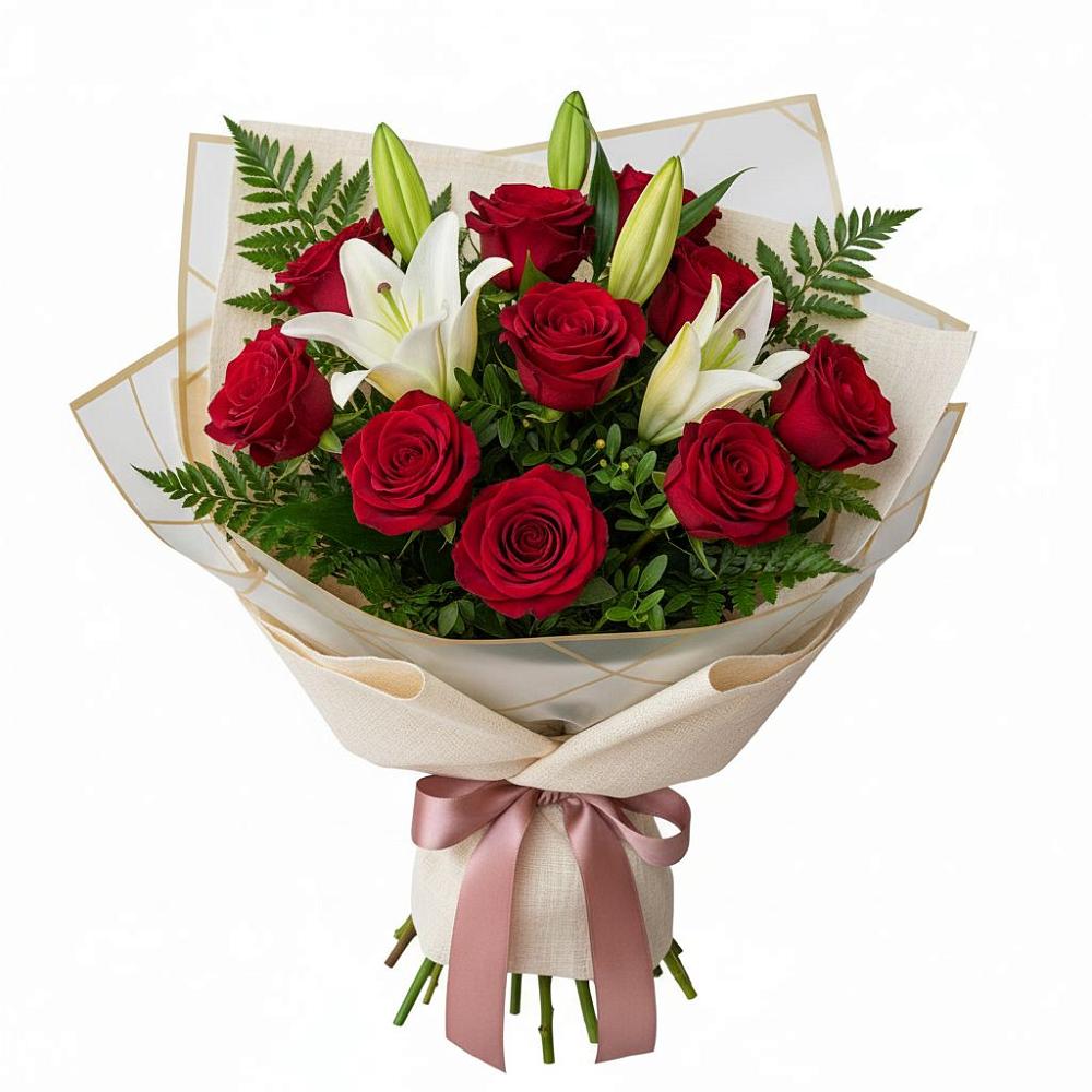 Букет цветов из: Лилии и Розы в Екатеринославке