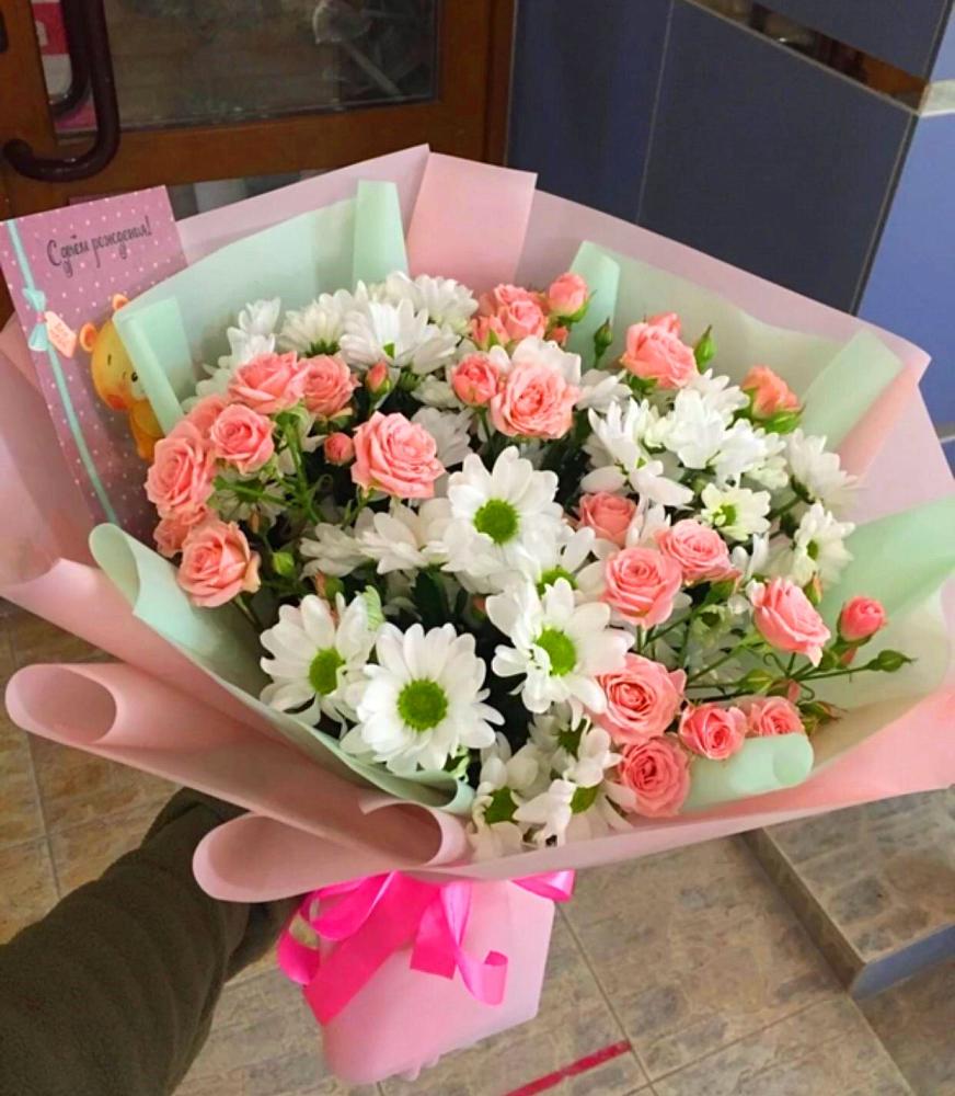 Букет цветов из: Розы и Хризантемы в Екатеринославке