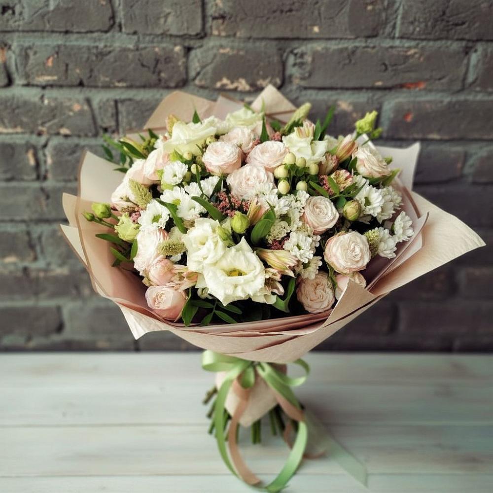 Букет цветов из: Альстромерии, Розы и Хризантемы в Екатеринославке