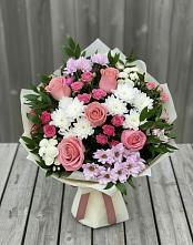 Букет цветов из:  Альстромерии, Гвоздики, Розы и Хризантемы #REPLACE_PRED# Екатеринославке