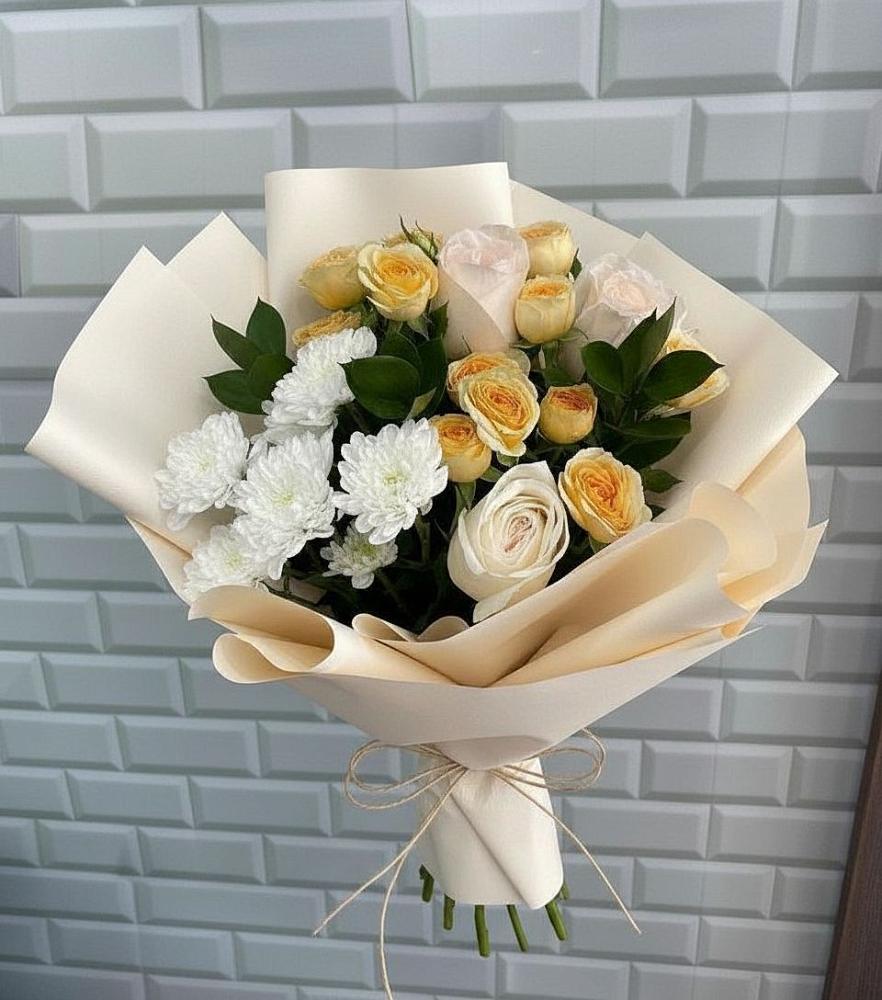 Букет цветов из: Розы и Хризантемы в Екатеринославке