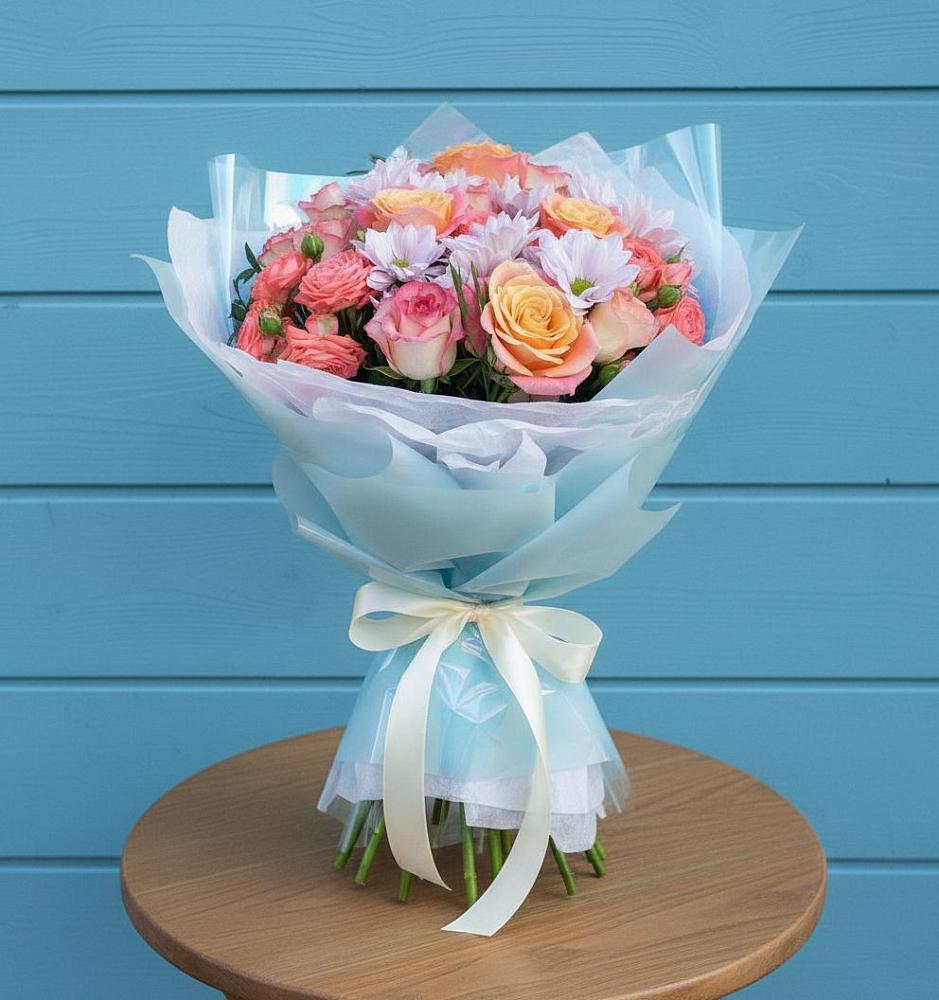 Букет цветов из: Хризантемы и Розы в Екатеринославке