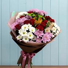 Букет цветов из:  Розы, Хризантемы и Альстромерии в Екатеринославке