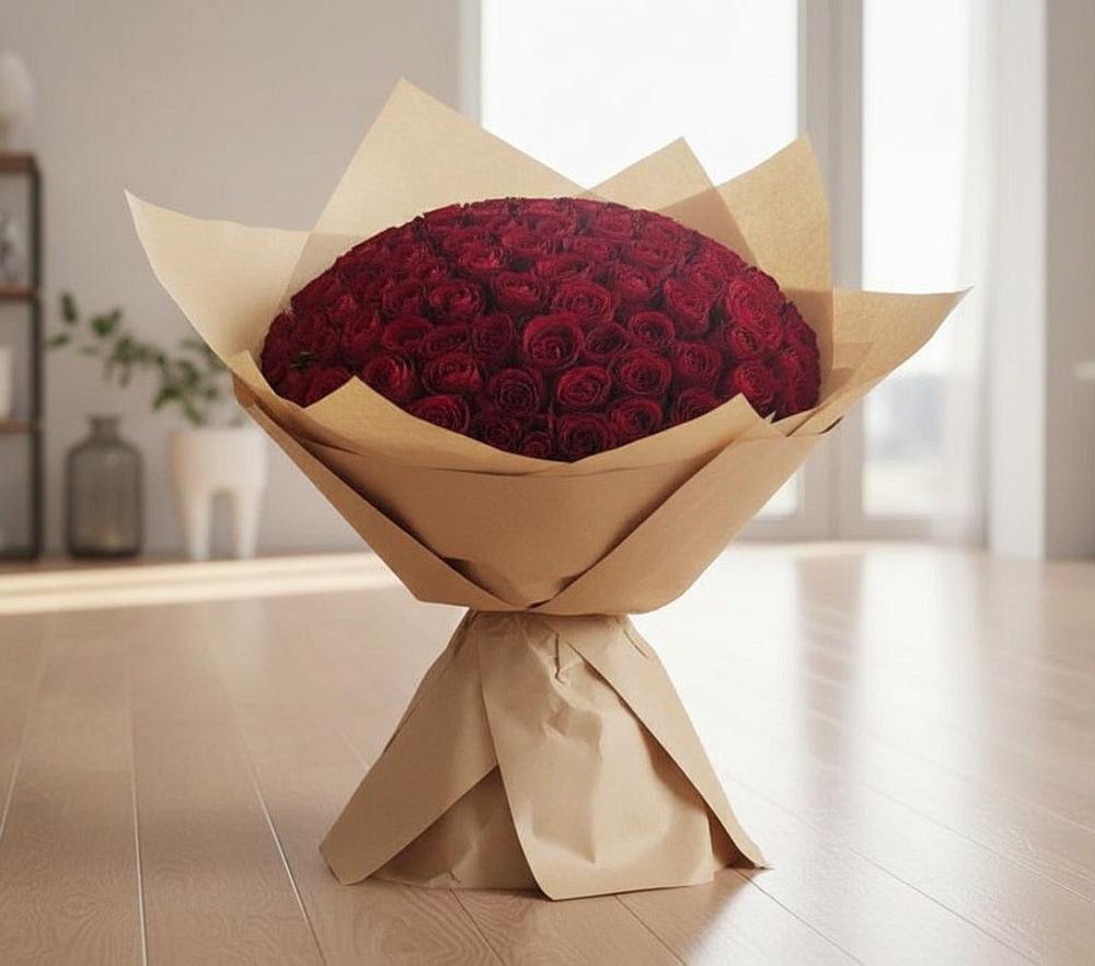 Букет 101 Красная роза в Екатеринославке