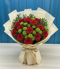 Букет цветов из:  Розы и Хризантемы в Екатеринославке