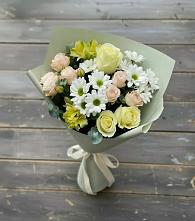 Букет цветов из:  Альстромерии, Розы и Хризантемы в Екатеринославке