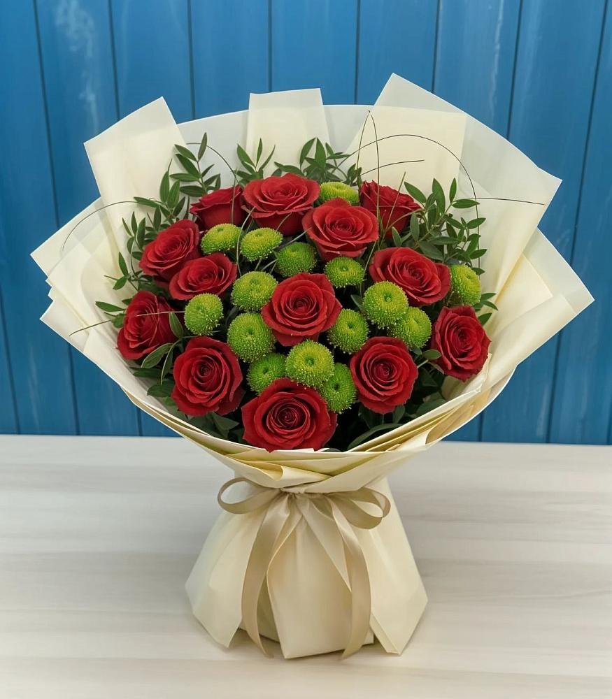 Букет цветов из: Розы и Хризантемы в Екатеринославке